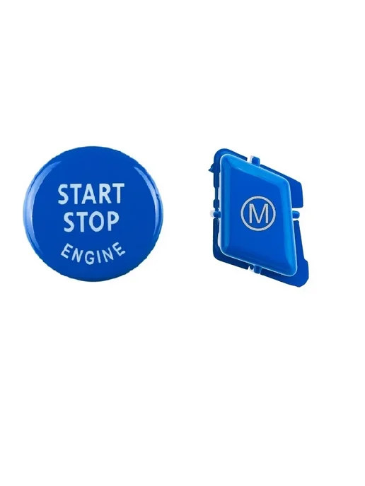 angelguoguo Кнопка Start Stop Engine и руль M, Blue, BMW E90 E92 E93 M3, синий