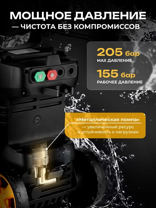 DEKO Мойка высокого давления 205 бар 2500Вт с катушкой для шланга, 2500 Вт, фото 2