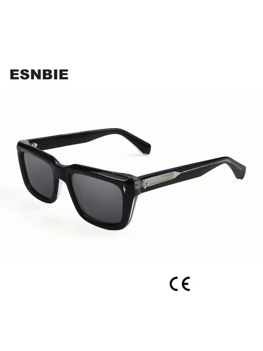 ESNBIE Мужские солнцезащитные очки квадратные, tortoise gray, серый, фото 2