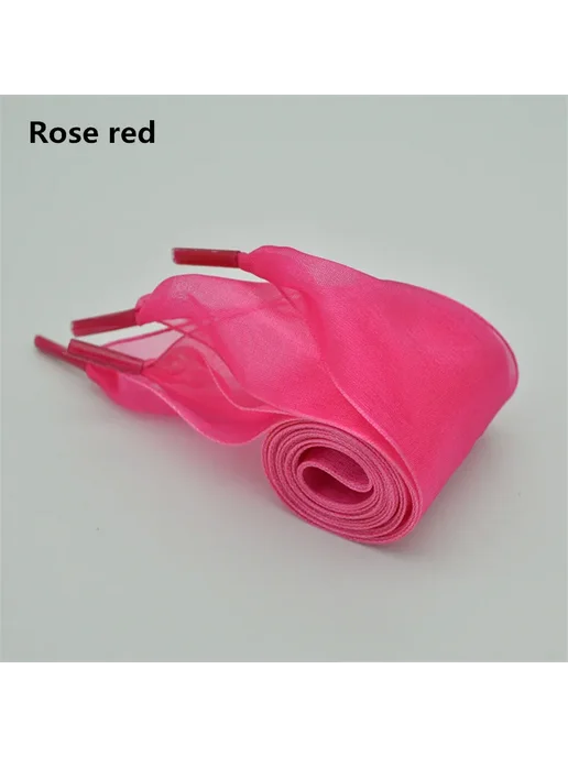 ALTWIJRO Шнурки шифоновые розовые Rose Red, 100 см, розовый