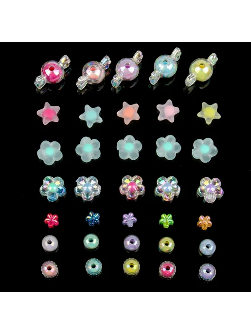 JILKOL Акриловые бусины сердце 100шт, 9x8x5mm, Цвет 9x8x5mm, 100 шт, фото 4