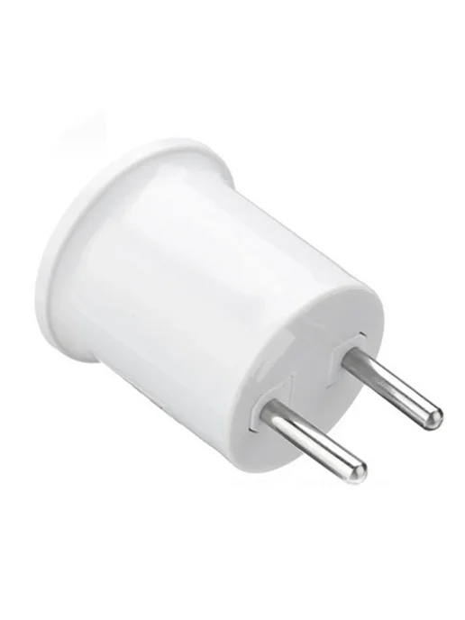 USBO Адаптер E27, белый, eu plug to e27, белый