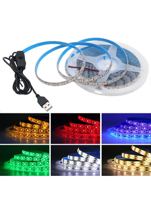 RGBCW Светодиодная лента SMD 2835 5В БЕЛЫЙ IP21 No Waterproof 3 м, 3 м, фото 2
