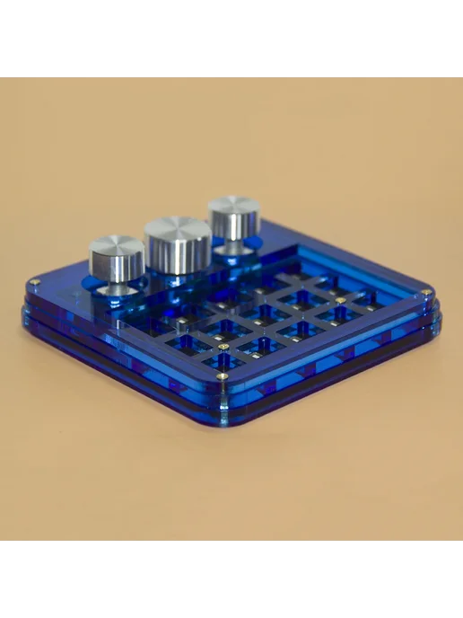 DEBROGLIE Механическая мини-клавиатура 15 клавиш + 3 ручки, Blue, Whit, синий