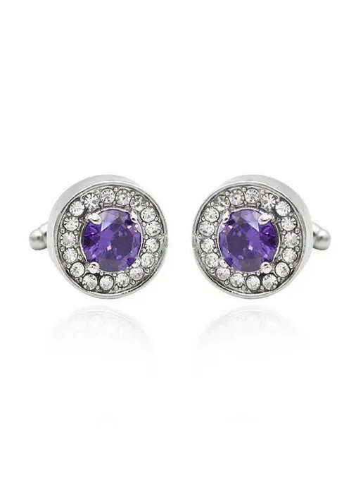 Locus amazing Мужские запонки фиолетовые с фиолетовым Rhinestone, фиолетовый