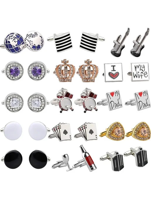 Locus amazing Мужские запонки фиолетовые с фиолетовым Rhinestone, фиолетовый, фото 2