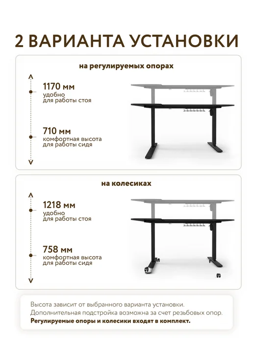 Компьютерный стол с регулировкой для работы стоя 150*78, 150x78, фото 2