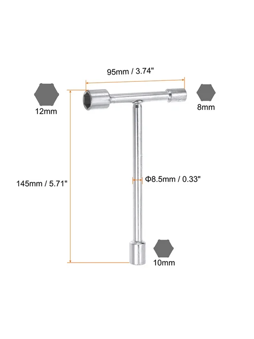 UXCELL Т-образный гаечный ключ 10mm 12mm 14mm, вариант, фото 5