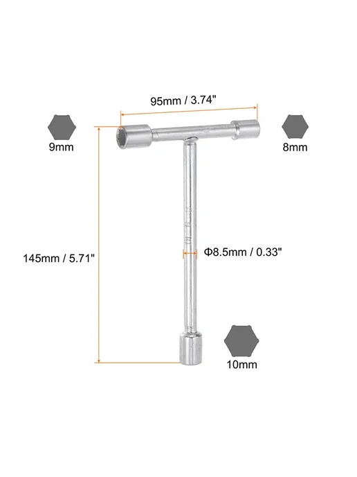 UXCELL Т-образный гаечный ключ 10mm 12mm 14mm, вариант, фото 6