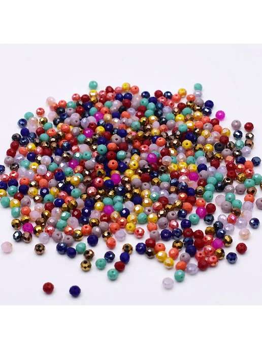 YanQi Бусины 4 мм, многоцветные, xinhun 15, вариант