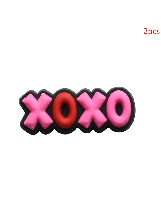 Нет бренда Розовая подвеска XOXO 2шт для обуви, 2 шт