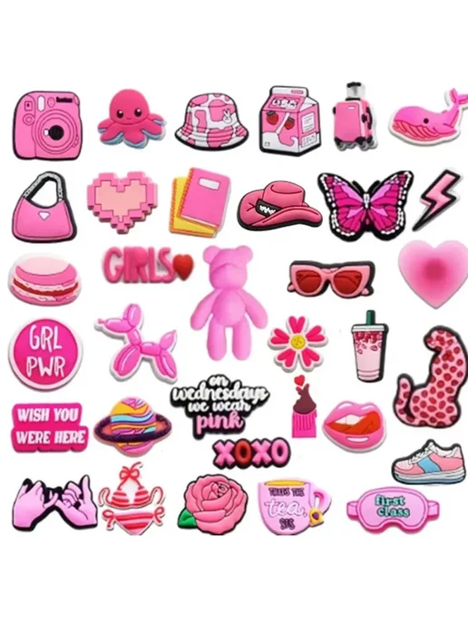 Нет бренда Розовая подвеска XOXO 2шт для обуви, 2 шт, фото 2