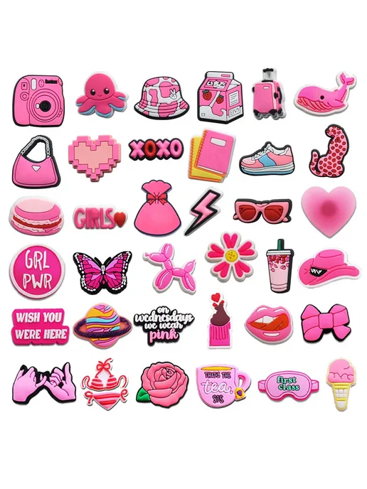Нет бренда Розовая подвеска XOXO 2шт для обуви, 2 шт, фото 3