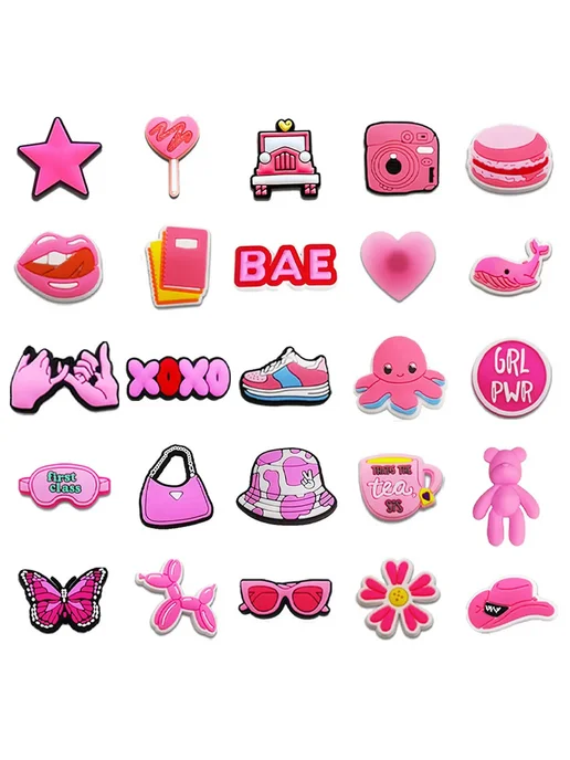 Нет бренда Розовая подвеска XOXO 2шт для обуви, 2 шт, фото 5