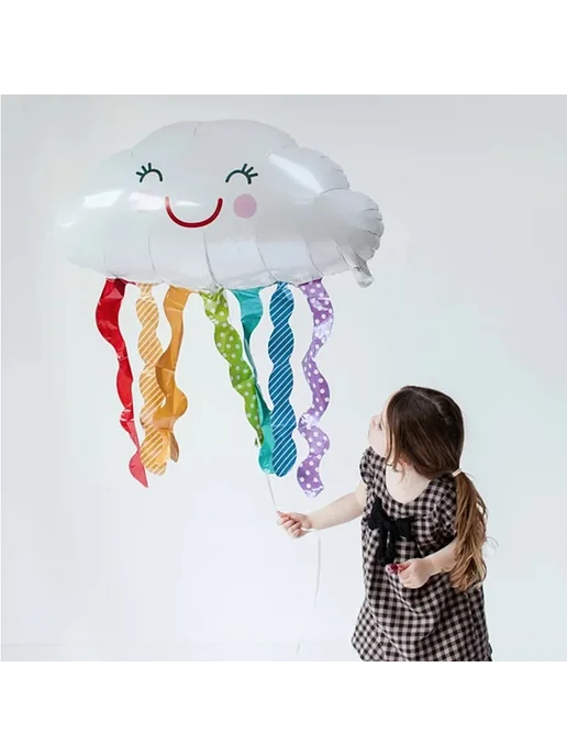 YUEYAO Фольгированные шары-облака rainbow2, белый, фото 3