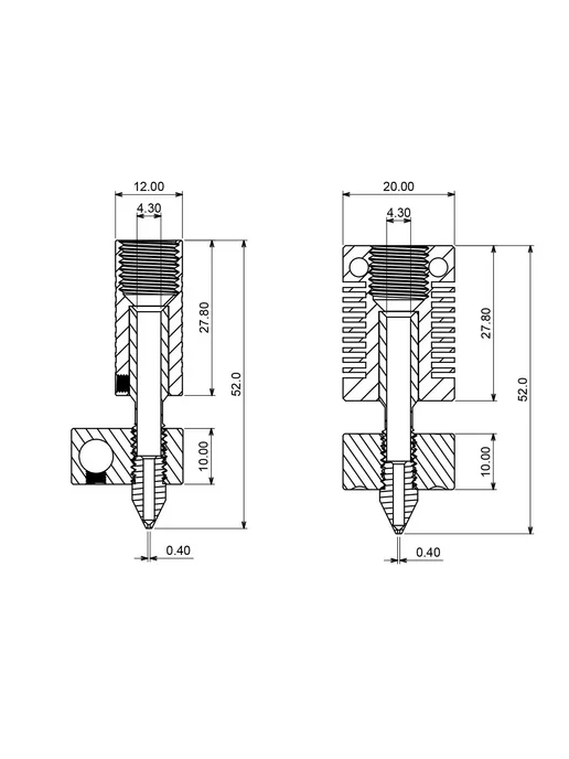 HOPEDA Hotend металлический, SET 4, для Ender 3, Set 4, фото 6