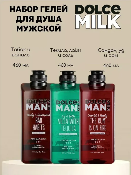 DOLCE MILK Мужской набор для душа Ром и Привычки, вариант