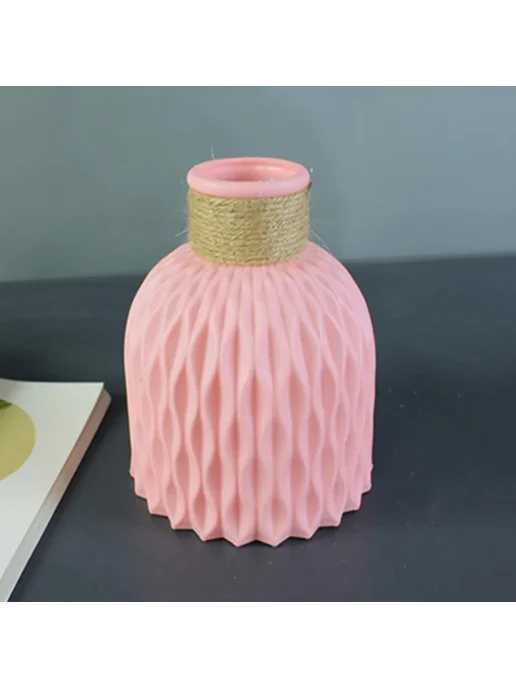 Нет бренда Пластиковая ваза для сухоцветов Nordic style Pink, розовый
