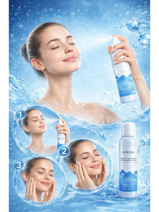 мулан Спрей-мист термальная вода для лица с гиалуроновой кислотой…, вариант, фото 2
