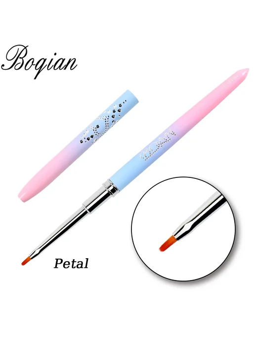 BQAN Акриловая кисть для ногтей BQIAN Petal, pink, розовый