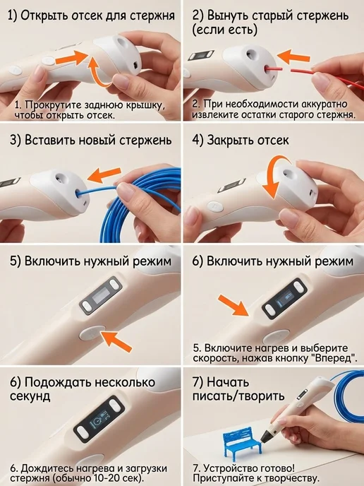 Ручка 3d для создания аксессуаров и развития. РОЗОВАЯ, розовый, фото 2
