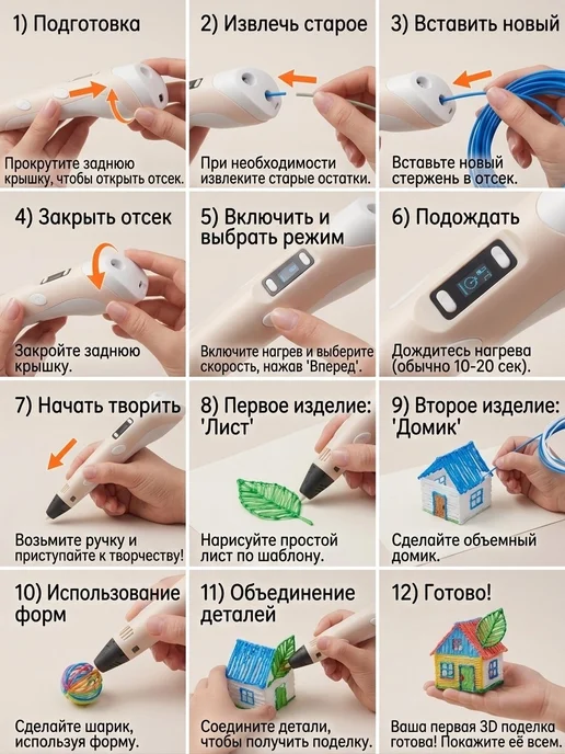 Ручка 3d для создания аксессуаров и развития. РОЗОВАЯ, розовый, фото 3