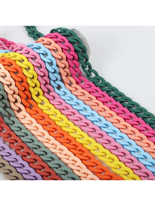 Нет бренда Белая акриловая цепочка для очков, оранжевый, фото 5