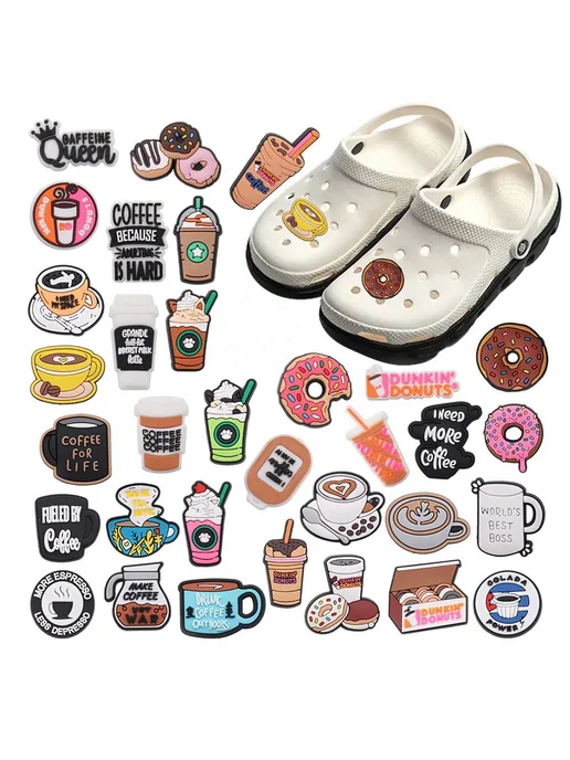 Джабо Dunkin' Donuts, оранжевый, подвеска на обувь, розовый, фото 2
