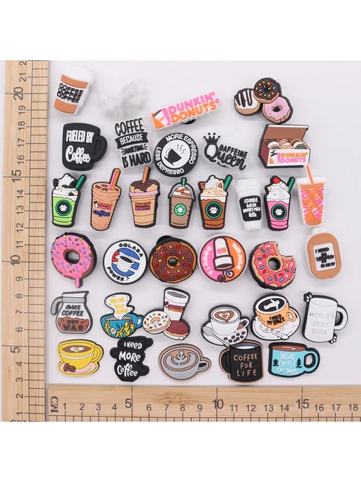 Джабо Dunkin' Donuts, оранжевый, подвеска на обувь, розовый, фото 3