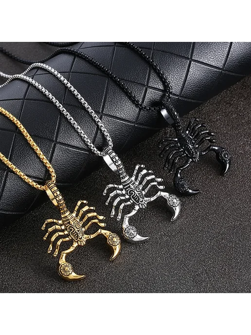 Нет бренда Цепочка с кулоном Скорпион, Gold, нержавеющая сталь, золотой, фото 2