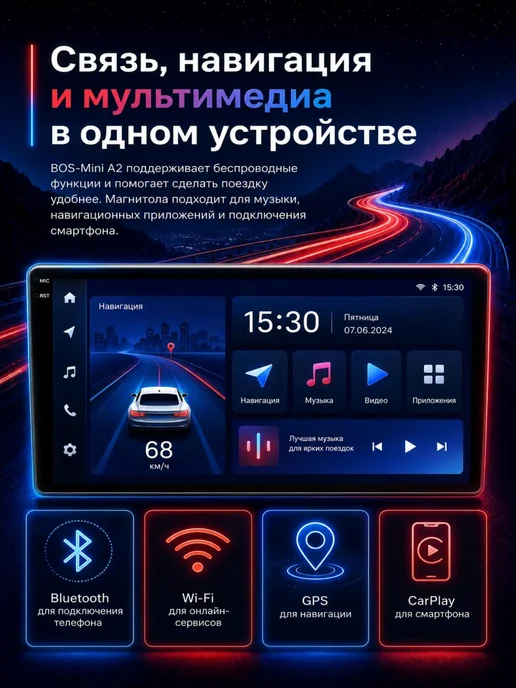 Магнитола андроид для автомобиля 2din 10 дюймов 4 64гб, 64 ГБ, фото 4
