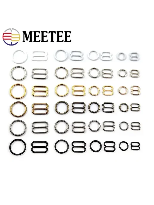 Meetee Пряжки для бюстгальтера серые 10 мм, GunBlack, серый, фото 2