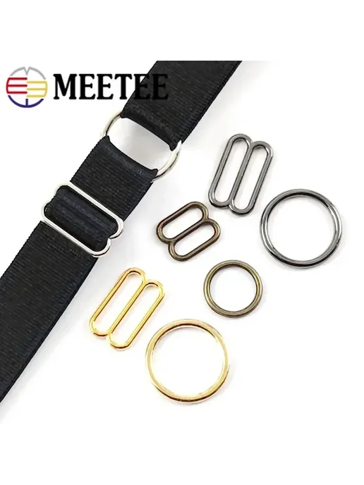 Meetee Металлические пряжки для бюстгальтера, 12 мм, GunBlack, серый, фото 5