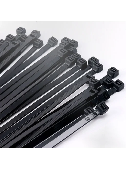 Нет бренда Пластиковые кабельные стяжки черные D-100PCS, черный, фото 5