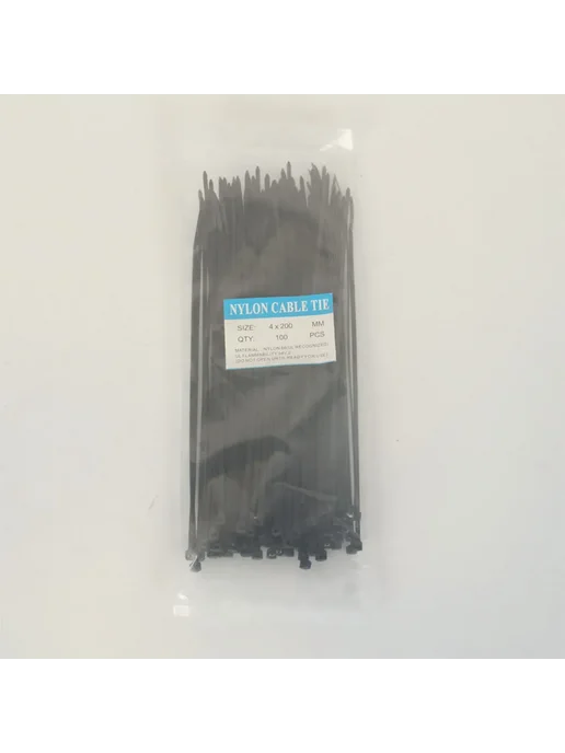 Нет бренда Пластиковые кабельные стяжки черные D-100PCS, черный, фото 6