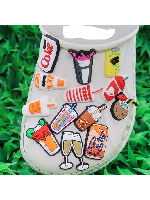 Подвеска на обувь La Croix, оранжево-розовый, ПВХ, зеленый, фото 7