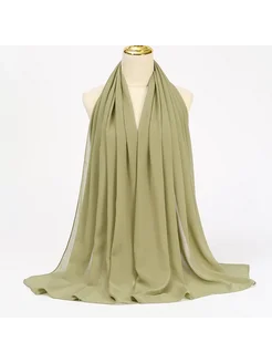 HAOYANJIAYU Зеленый шарф-хиджаб из полиэстера, Army Green