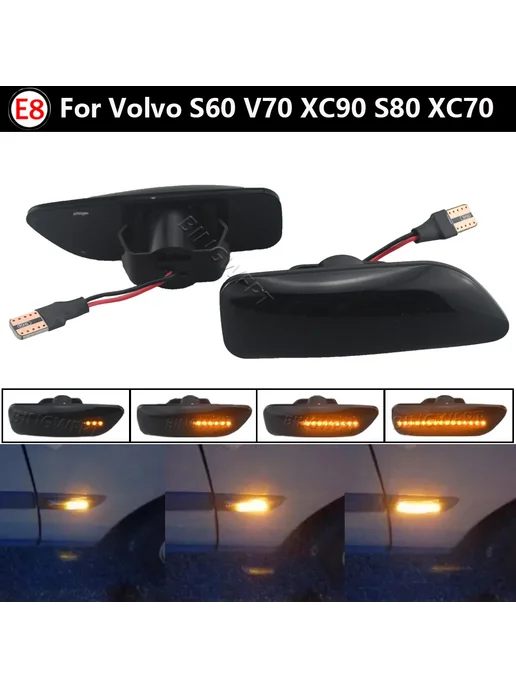 BINGWFPT 2 шт, динамический фонарь для Volvo S60 V70 XC90 S80 XC70 1, 2 шт, фото 7