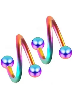 imixlot Спиральные пирсинг кольца 16G, Metal color C