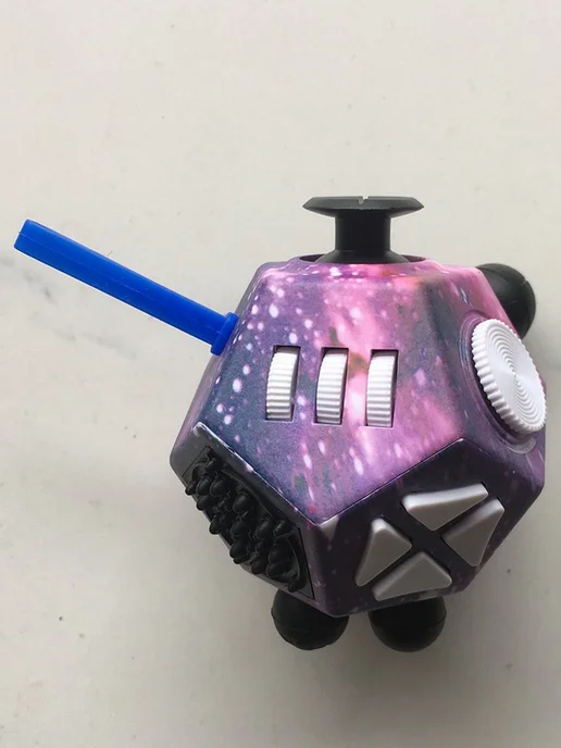 Антистресс кубик Fidget Cube 2.0, 12 граней, фиолетовый, фиолетовый, фото 3