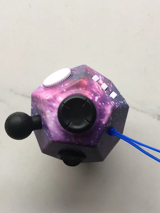 Антистресс кубик Fidget Cube 2.0, 12 граней, фиолетовый, фиолетовый, фото 4