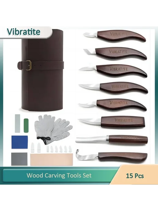 VIBRATITE Набор инструментов для резьбы по дереву Deluxe, вариант