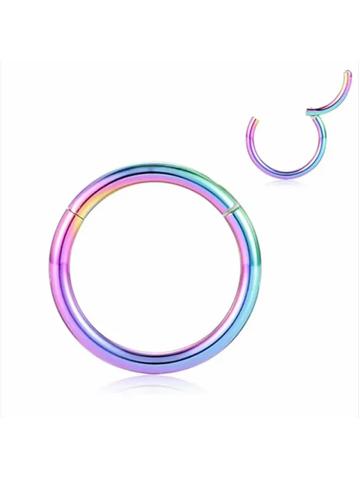 MODRSA Кольцо для пирсинга серебряное из нержавеющей стали 1.0-6mm, Rainbrow 1.2-8mm