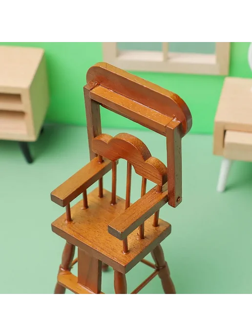 Нет бренда Деревянный стул для кукольного домика Type 1, красный, фото 4