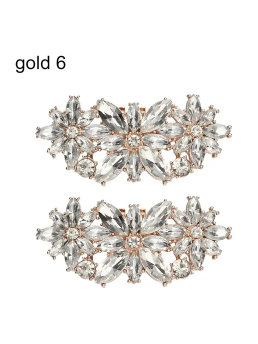 okdeals Съемные броши на обувь, кристаллы, C-gold-6, белый