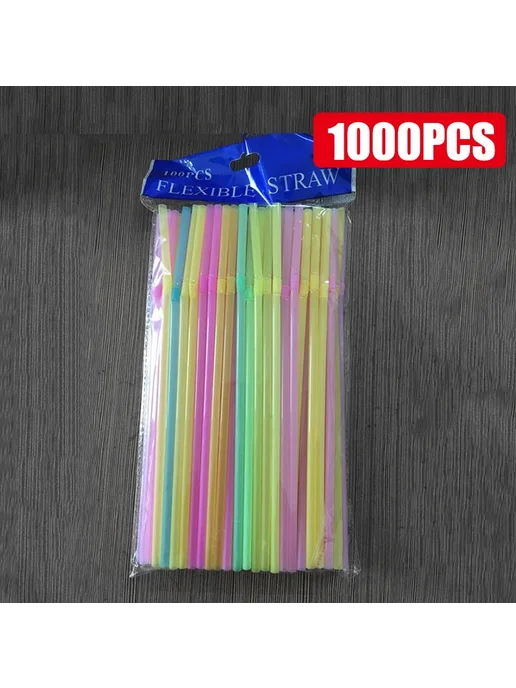 Нет бренда Гибкие трубочки для напитков Rietjes Multicolor 500Pcs, 1000 шт