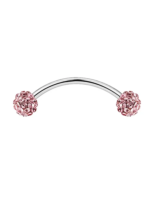 Нет бренда Пирсинг брови розовый, сталь 16г, 1.2x6mm, 16 г