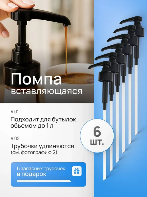 Дозатор для бутылки с сиропом 1 л, 31 мм,стекло,3 штук, 6 шт, фото 2
