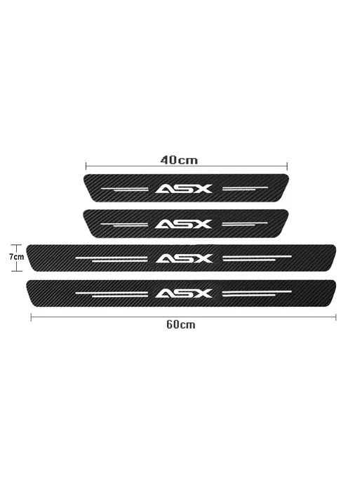 Нет бренда Накладка на порог ASX, карбон, 4шт, 40х7см, 4 шт