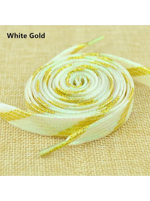 Nyacinth Шнурки White Gold 180 см для кроссовок, белый